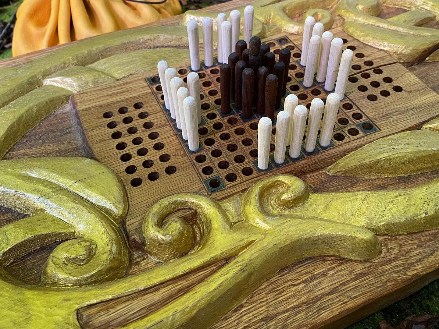 Red Oak Carved Urnes Hnefatafl Game Board 2