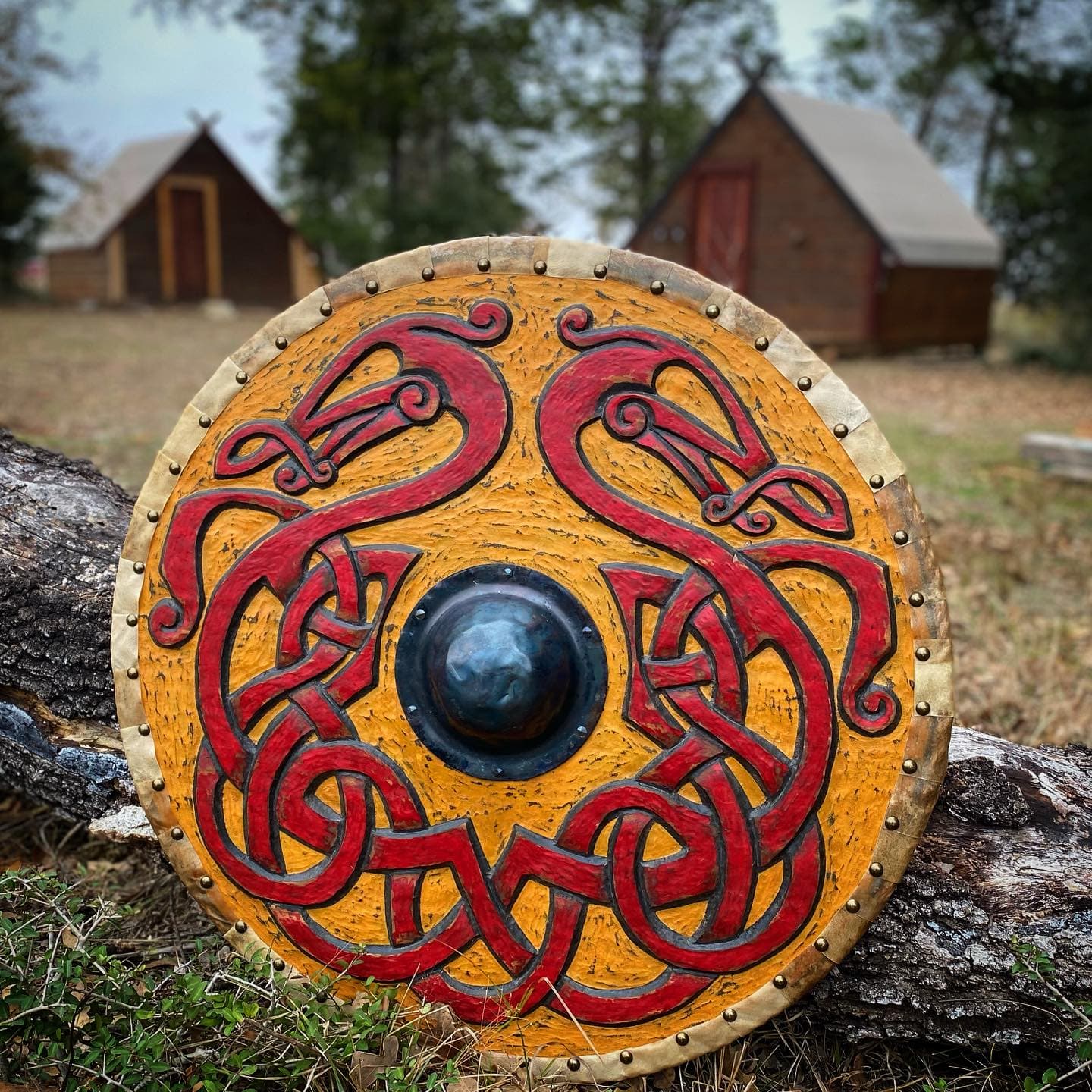 Urnes Carved Viking Round Shield